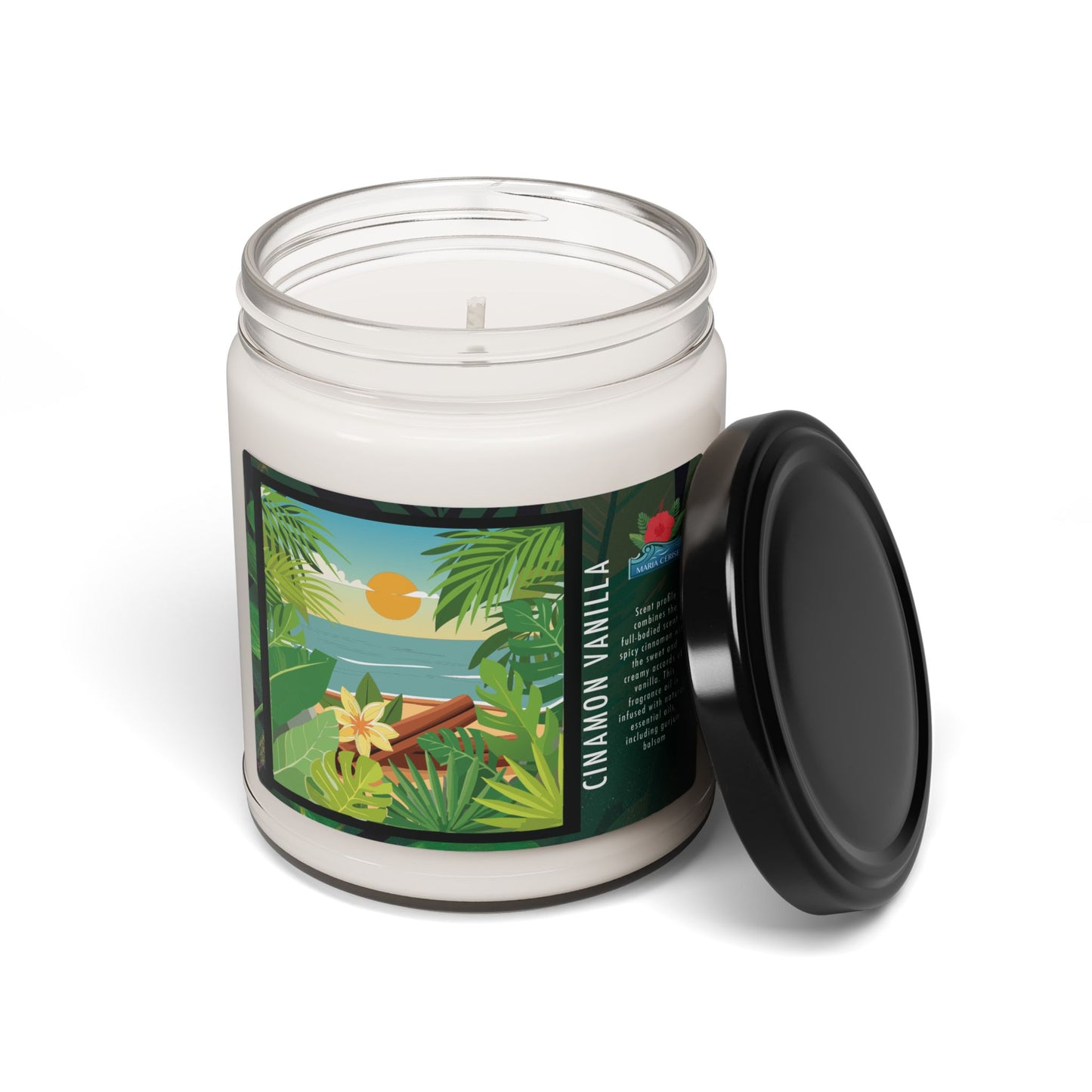 Soy Candle - Vanilla and Cinnamon Beach Scent, 9oz