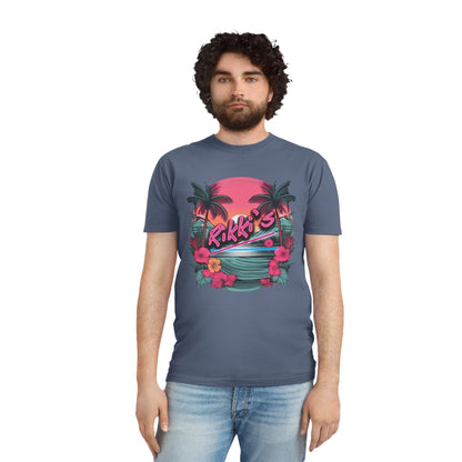 T-Shirt - Rikki's Cafe Logo Floral Tropical Vibe Unisex Faded Shirt