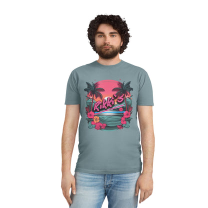 T-Shirt - Rikki's Cafe Logo Floral Tropical Vibe Unisex Faded Shirt