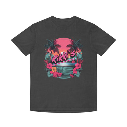 T-Shirt - Rikki's Cafe Logo Floral Tropical Vibe Unisex Faded Shirt