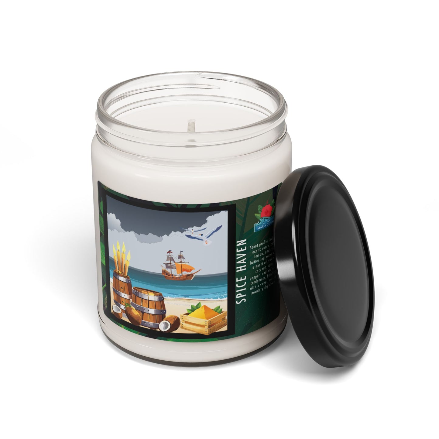 Soy Candle - Spice Haven Scent, 9oz - Warm Beach Vibes