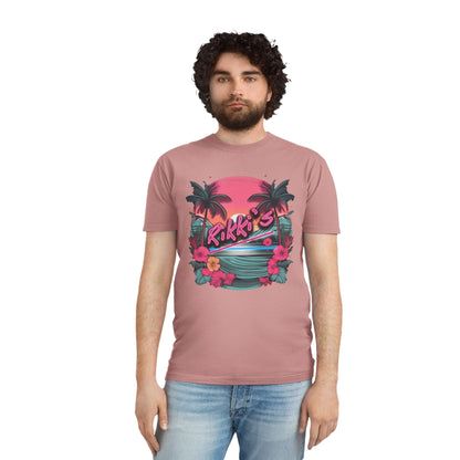 T-Shirt - Rikki's Cafe Logo Floral Tropical Vibe Unisex Faded Shirt