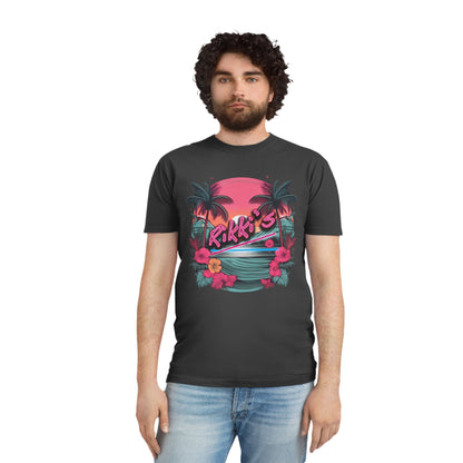 T-Shirt - Rikki's Cafe Logo Floral Tropical Vibe Unisex Faded Shirt