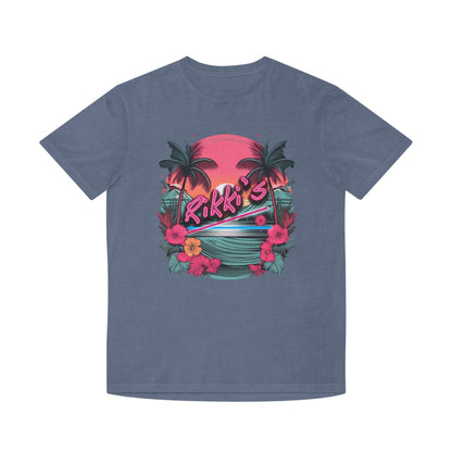 T-Shirt - Rikki's Cafe Logo Floral Tropical Vibe Unisex Faded Shirt